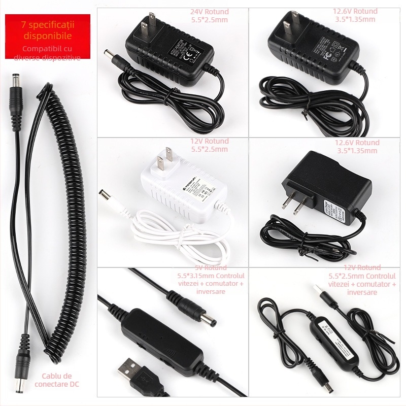 Accesoriu pentru mașina de manichiură Cloud Diamond — cablu DC cu reglaj de viteză pentru polizor unghii și lampă de fototerapie, plastic