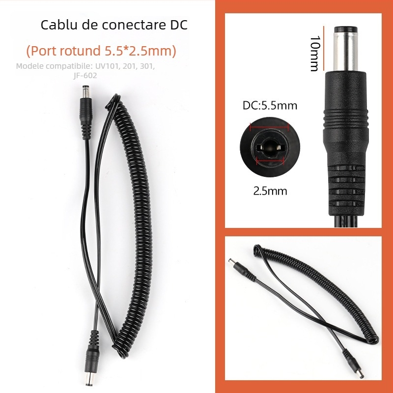 Accesoriu pentru mașina de manichiură Cloud Diamond — cablu DC cu reglaj de viteză pentru polizor unghii și lampă de fototerapie, plastic