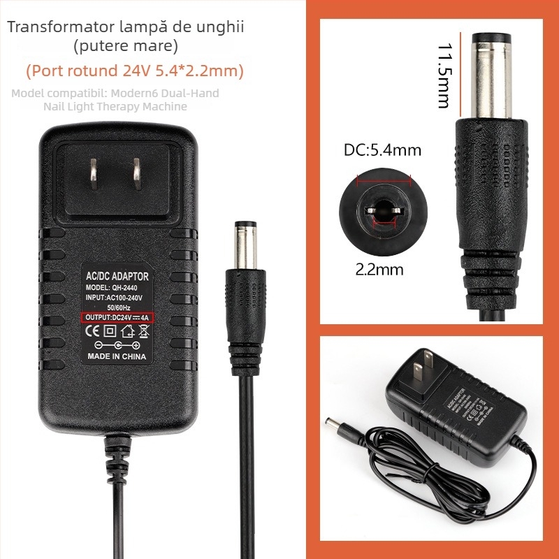 Accesoriu pentru mașina de manichiură Cloud Diamond — cablu DC cu reglaj de viteză pentru polizor unghii și lampă de fototerapie, plastic