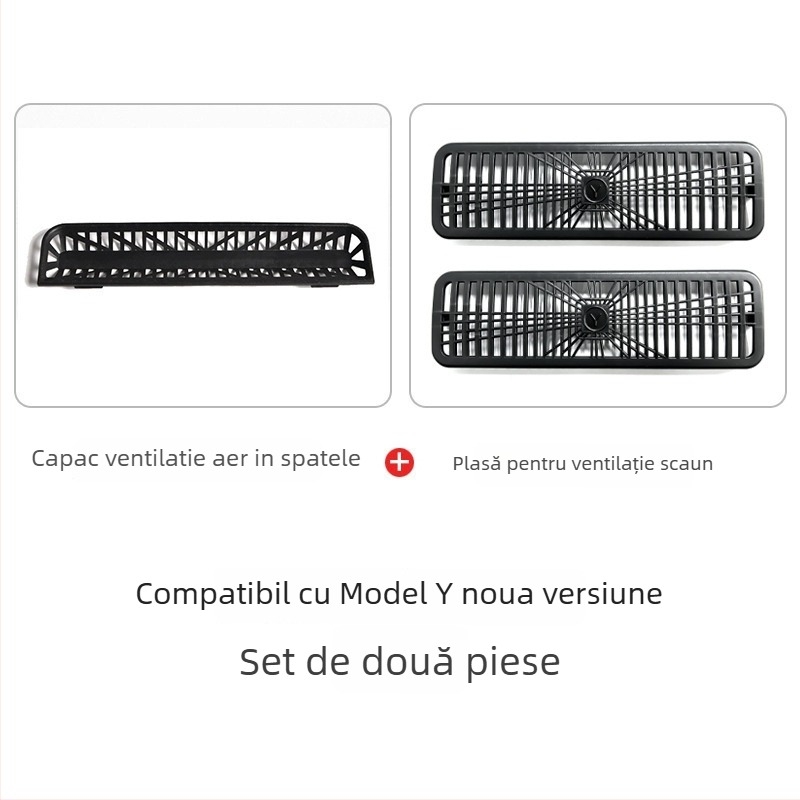 Capac de ventilație pentru sistemul de climatizare din spate pentru Tesla Model Y/3 – versiune nouă, accesoriu interior, posibilitatea imprimării logo-ului