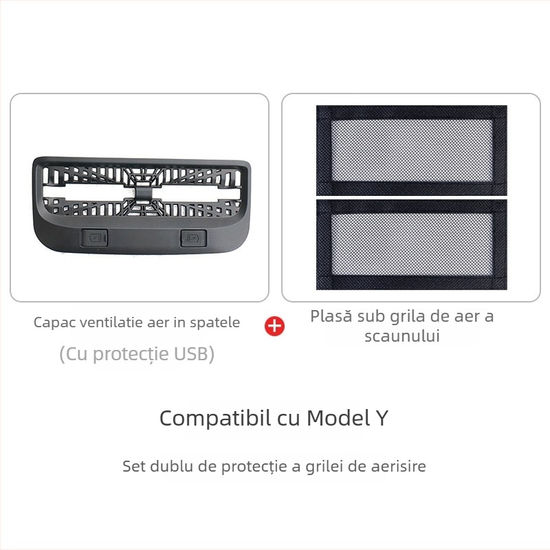 Capac de ventilație pentru sistemul de climatizare din spate pentru Tesla Model Y/3 – versiune nouă, accesoriu interior, posibilitatea imprimării logo-ului