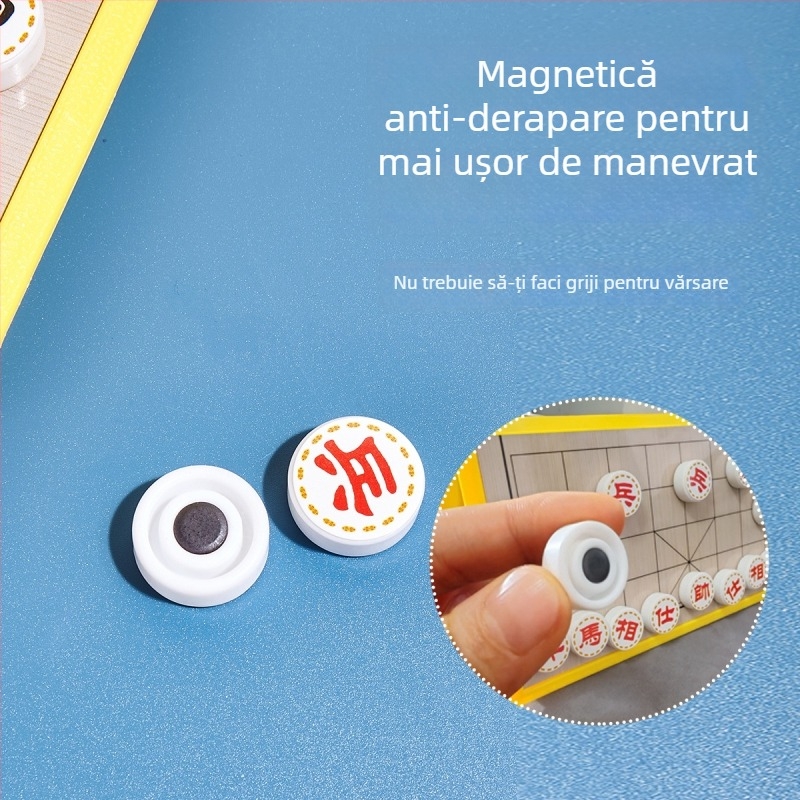 Set portabil magnetic de jocuri: Chess, Flying Chess, Gobang, Snakes and Ladders, Checkers; material ABS, aproximativ 200 g, jucărie educativă portabilă pentru școală, acasă și comunitate