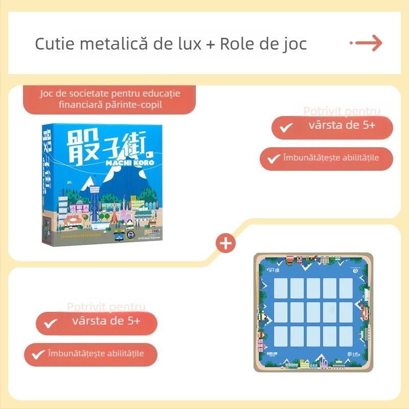 Machi Koro Dice Street joc de masă cu cărți pentru 4–14 ani | Material: hârtie, Brand: Game Continent, Clasificare: cărți de joc de societate