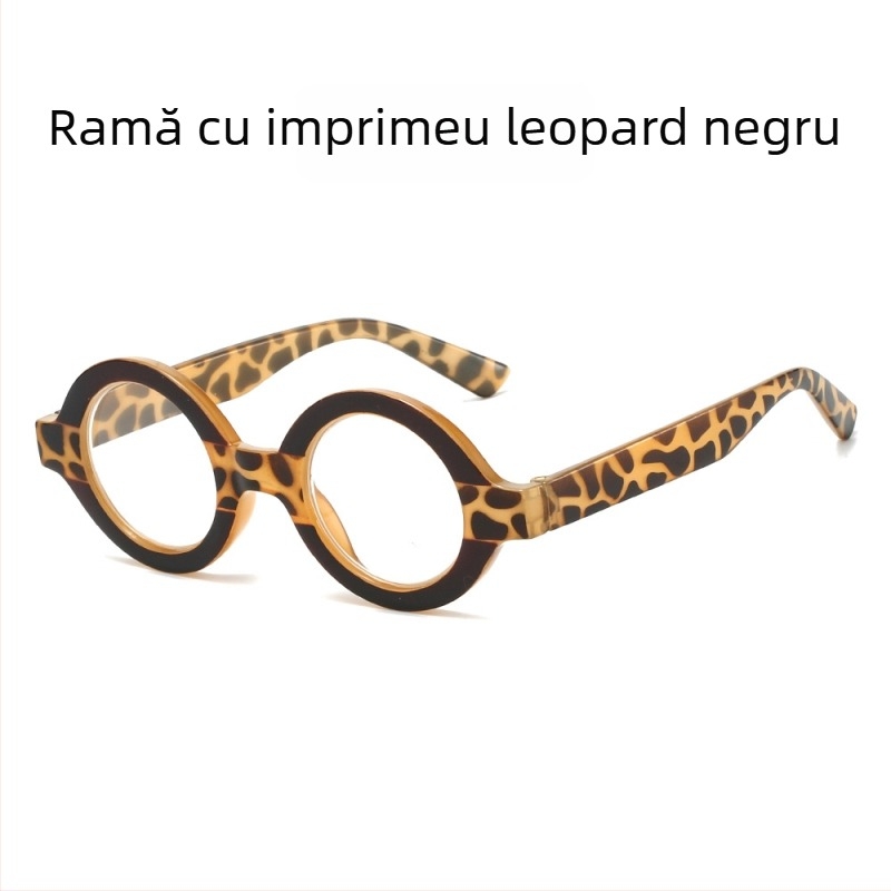 Ochelari de citit cu ramă rotundă, protecție împotriva luminii albastre, lentile PC, ramă completă, compatibili cu miopie, stil vintage artistic, vara 2025.