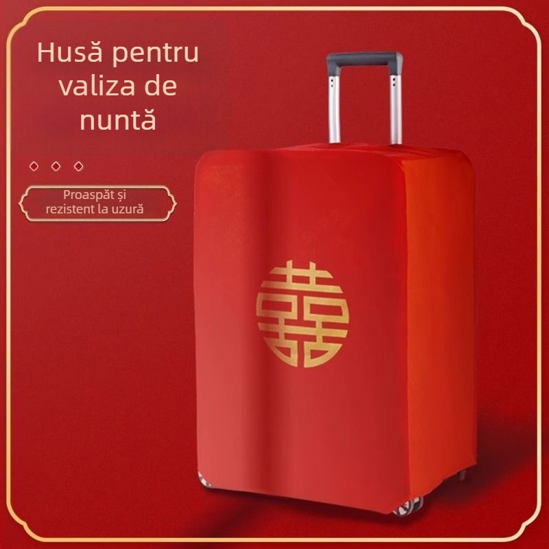 Husă de protecție pentru valiză de nuntă cu motiv Fericire Dublă pentru mireasă (Material: Alte; Brand: Friendly; Categorie: Alte accesorii de nuntă; Ocazie: Nuntă)