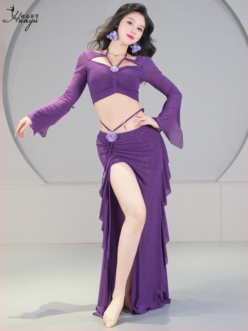 Set de dans Belly Dance cu plasă paietată, poliester, toamna 2025, pentru femei