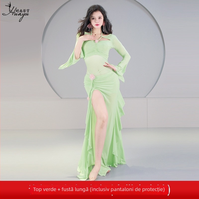 Set de dans Belly Dance cu plasă paietată, poliester, toamna 2025, pentru femei