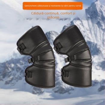 Genunchiere pentru ciclism de iarnă – căptușite cu fleece și tehnologie termică, protecție la frig și vânt pentru adulți