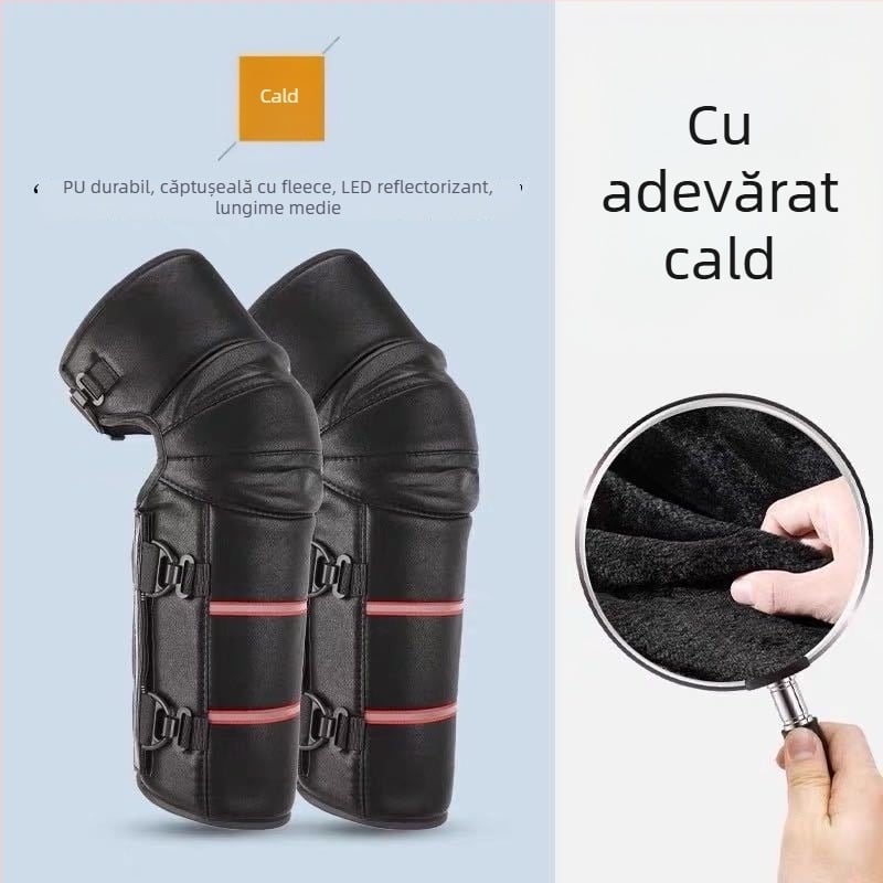 Genunchiere pentru ciclism de iarnă – căptușite cu fleece și tehnologie termică, protecție la frig și vânt pentru adulți
