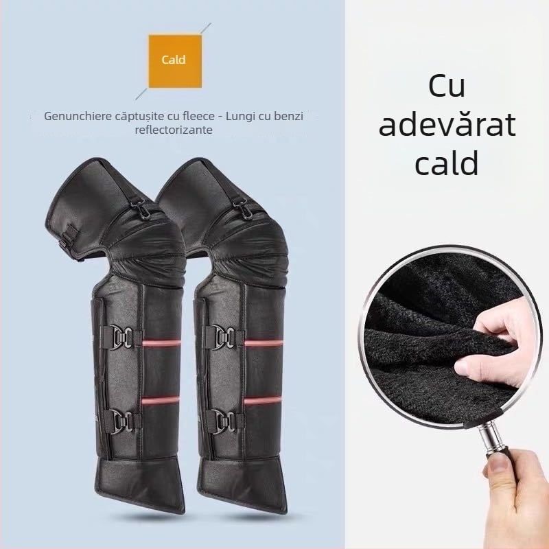 Genunchiere pentru ciclism de iarnă – căptușite cu fleece și tehnologie termică, protecție la frig și vânt pentru adulți
