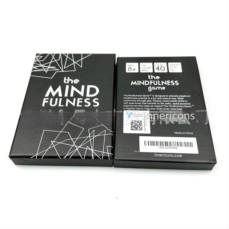 Mindfulness – joc de societate cu carduri pentru comunicare socială, material plastic + hârtie, educațional, potrivit pentru comunități, vârsta 4–60 ani