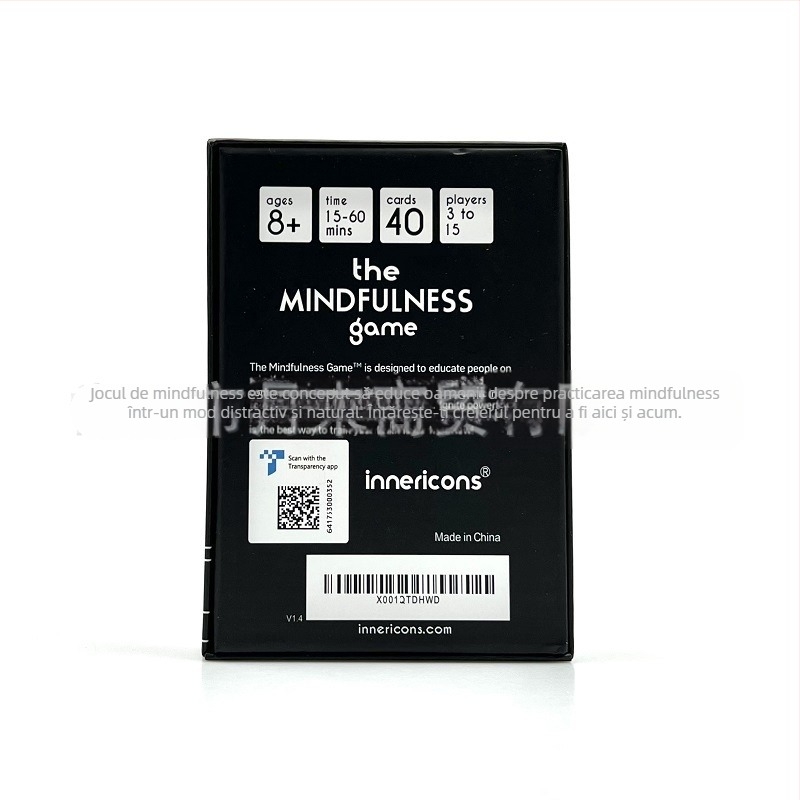 Mindfulness – joc de societate cu carduri pentru comunicare socială, material plastic + hârtie, educațional, potrivit pentru comunități, vârsta 4–60 ani