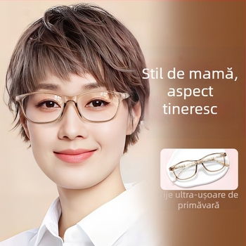 Ochelari de citit cu lentile HD anti-lumină albastră, ramă completă, ramă TR-90, stil pătrat