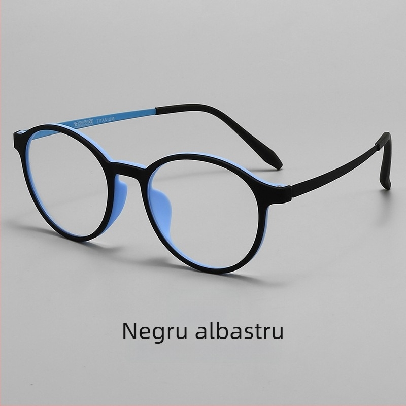 Ochelari de citit cu lentile anti-lumină albastră, rame ușoare, ramă completă, formă rotundă, stil vintage literar