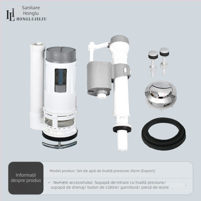 Set unic de ventile pentru rezervorul de apă al toaletei — material PP, ventile de alimentare și de evacuare