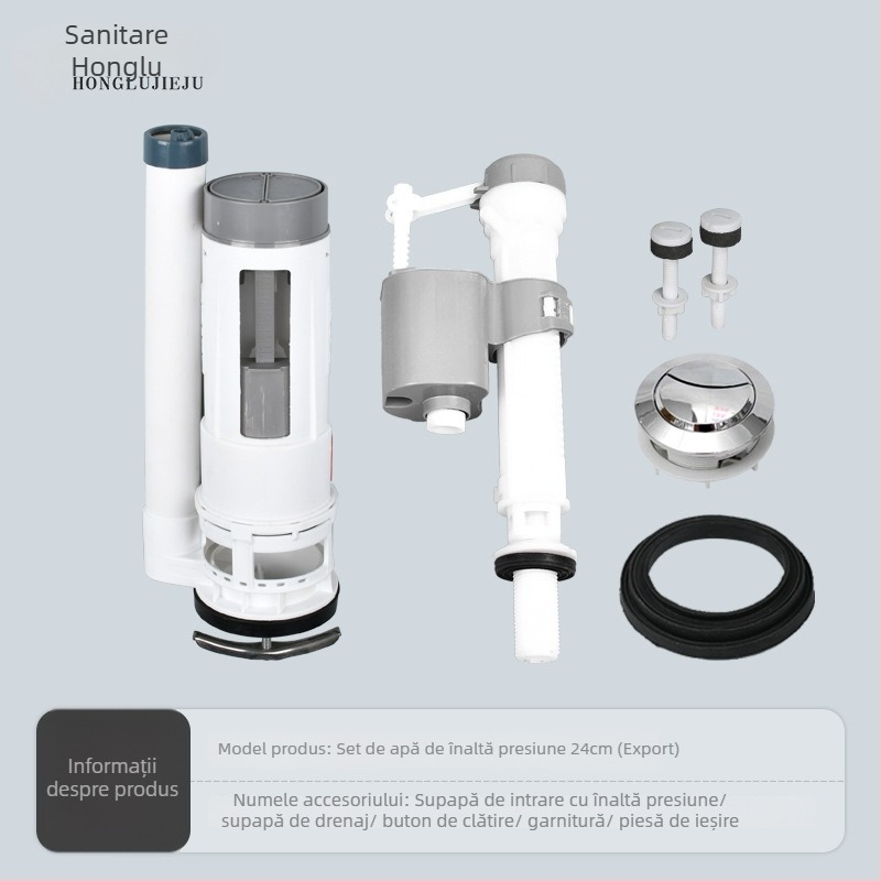 Set unic de ventile pentru rezervorul de apă al toaletei — material PP, ventile de alimentare și de evacuare