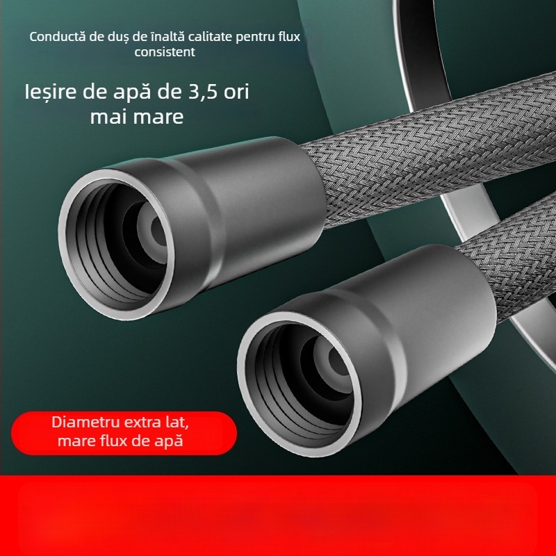 Furtun de duș cu design antiîncurcare, debit mare, rezistent la explozie și durabil; conexiune filetata; PET+EVA