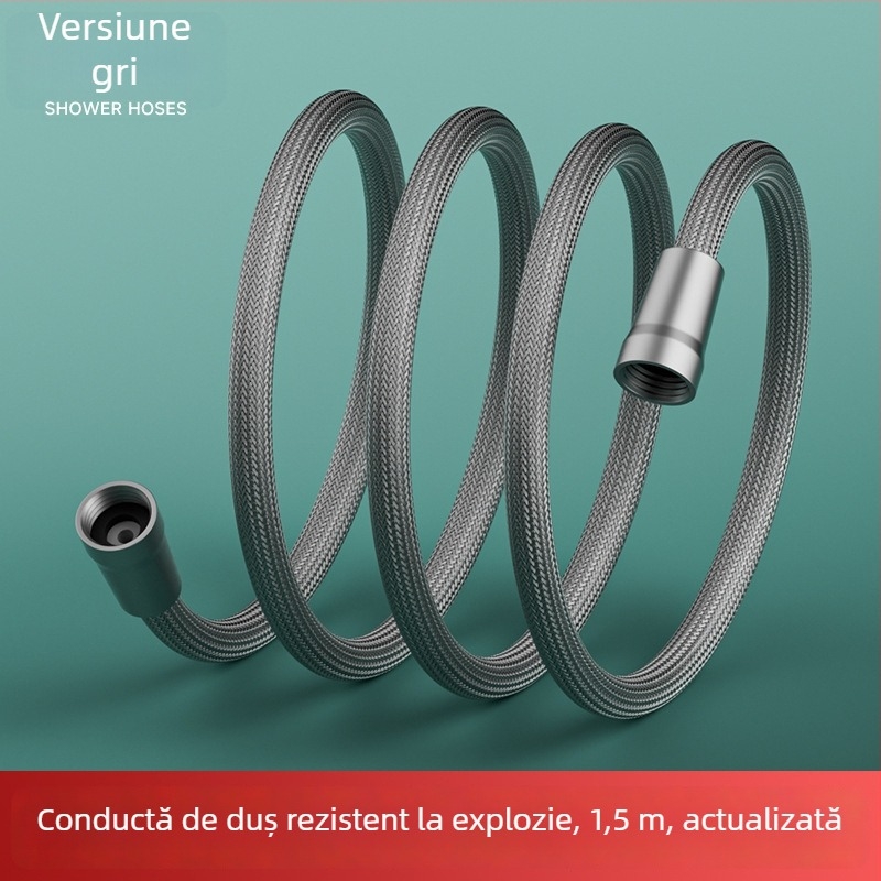 Furtun de duș cu design antiîncurcare, debit mare, rezistent la explozie și durabil; conexiune filetata; PET+EVA