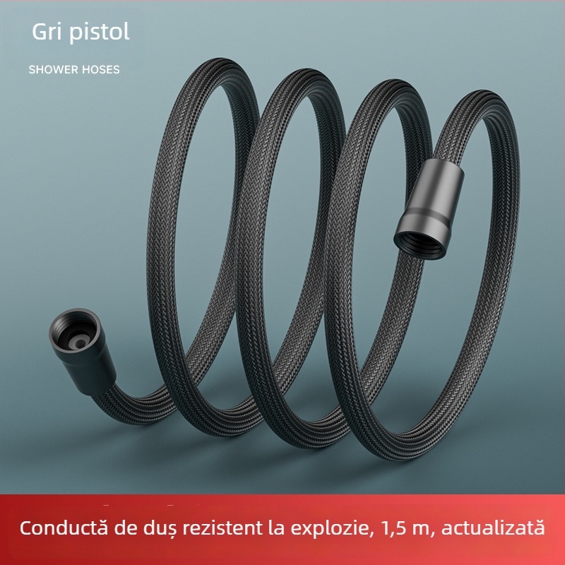 Furtun de duș cu design antiîncurcare, debit mare, rezistent la explozie și durabil; conexiune filetata; PET+EVA