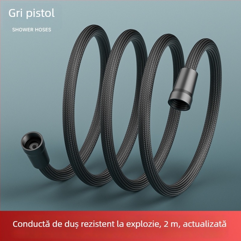 Furtun de duș cu design antiîncurcare, debit mare, rezistent la explozie și durabil; conexiune filetata; PET+EVA