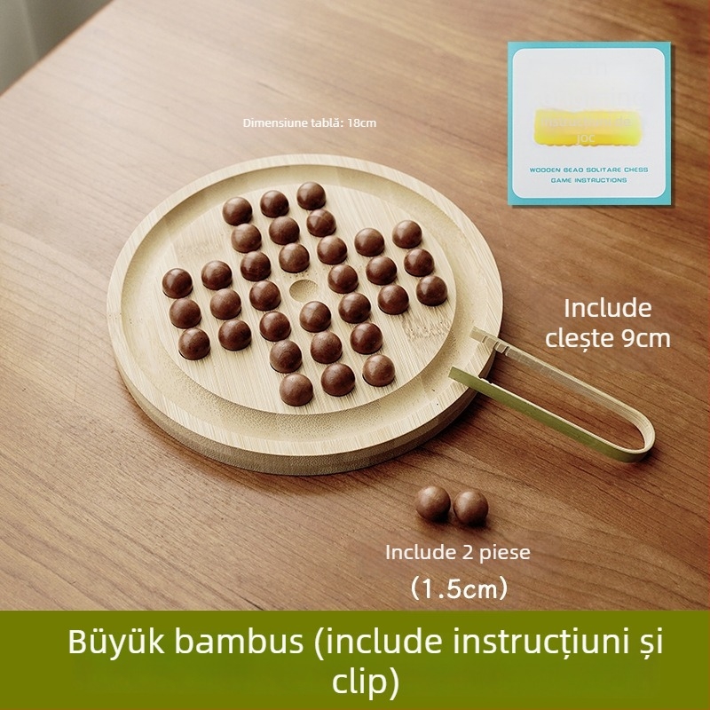 Set de șah din lemn pentru familie și copii, șah tradițional, ambalaj blister, stimulează interacțiunea părinte-copil și dezvoltarea interesului, potrivit pentru 4–60 de ani