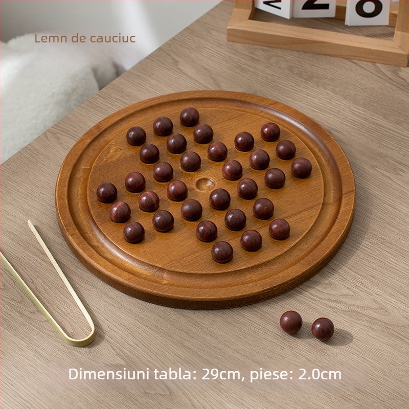 Set de șah din lemn pentru familie și copii, șah tradițional, ambalaj blister, stimulează interacțiunea părinte-copil și dezvoltarea interesului, potrivit pentru 4–60 de ani