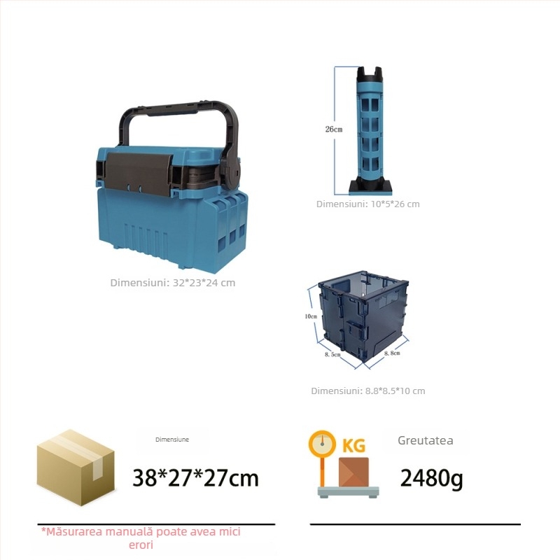 Cutie pentru echipament de pescuit cu design cu două straturi, ABS material, pentru exterior | Jon