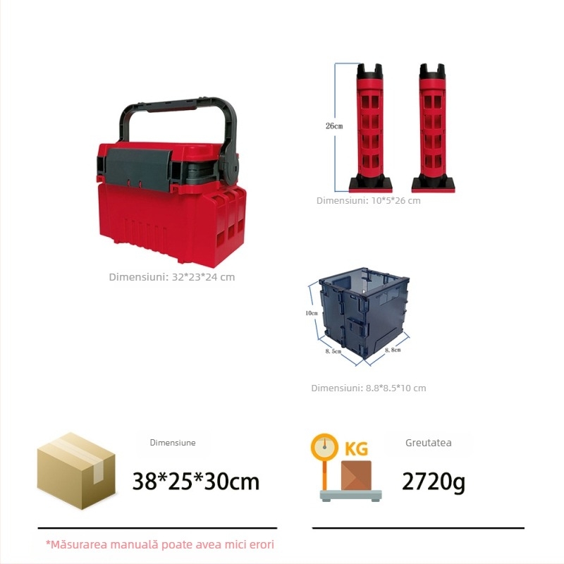 Cutie pentru echipament de pescuit cu design cu două straturi, ABS material, pentru exterior | Jon