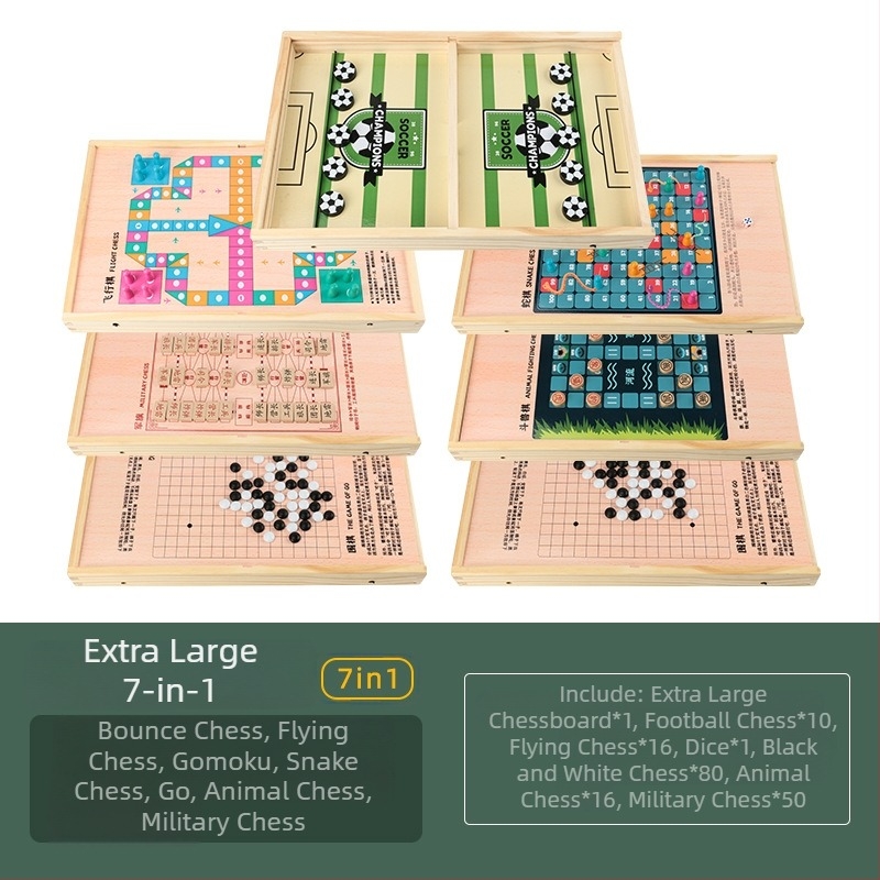 Joc de masă din lemn pentru două persoane – pin, în stil fotbal de masă, jucărie educativă interactivă pentru copii până la 14 ani