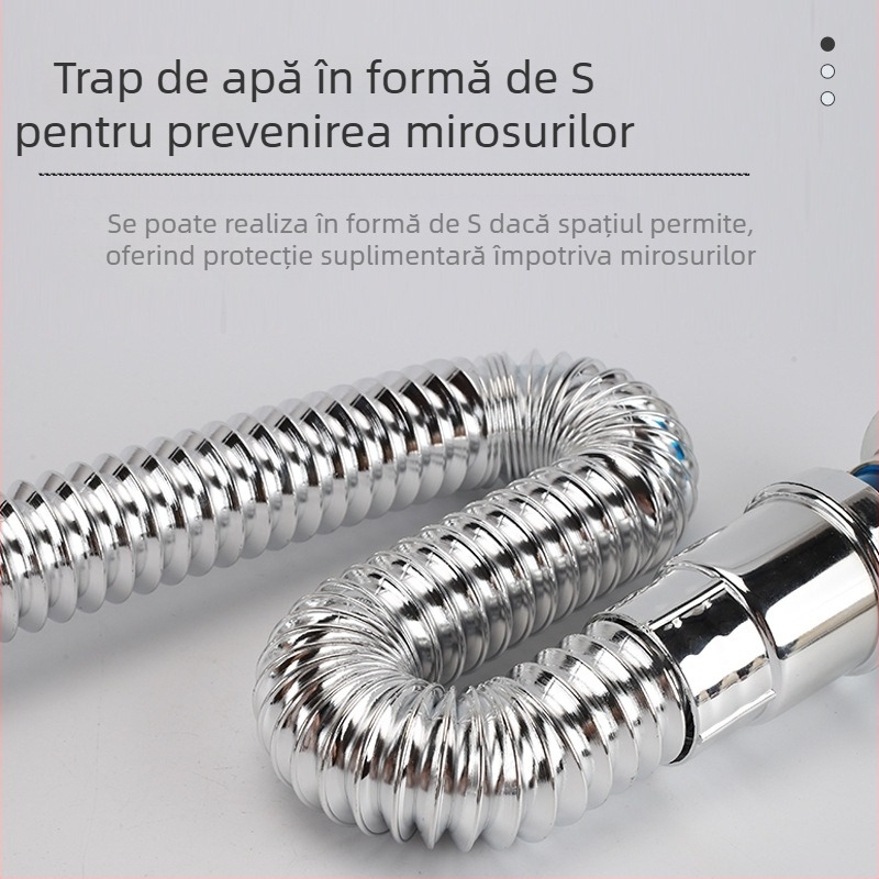 Conector pentru conductă de scurgere a urinării, în formă de S, montaj pe perete, anti miros, ABS