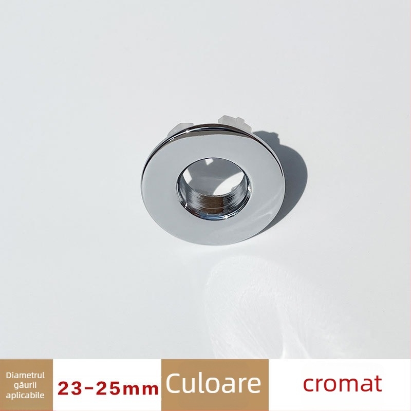 Jin Hao capac de supraprelungere a chiuvetei din cupru/ABS, dop ceramic pentru chiuvetă, montaj prin apăsare, accesorii metalice ștampilate