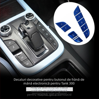Decorațiune pentru consola centrală din aliaj de aluminiu pentru WEY Tank 300 – buton pornire cu un singur clic, comutator de climatizare și buton frână de mână