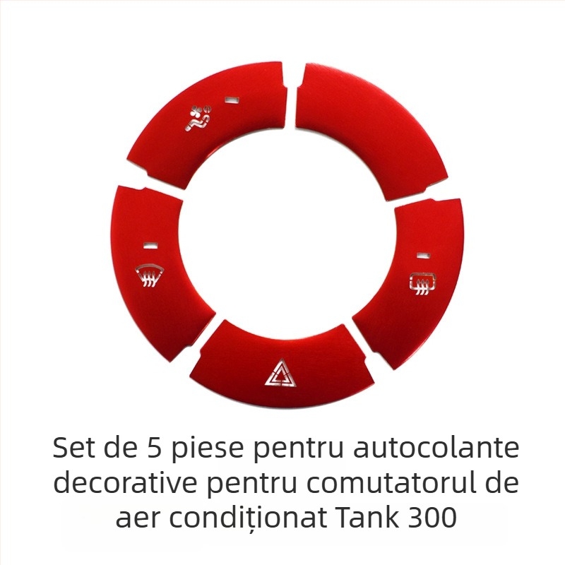 Decorațiune pentru consola centrală din aliaj de aluminiu pentru WEY Tank 300 – buton pornire cu un singur clic, comutator de climatizare și buton frână de mână