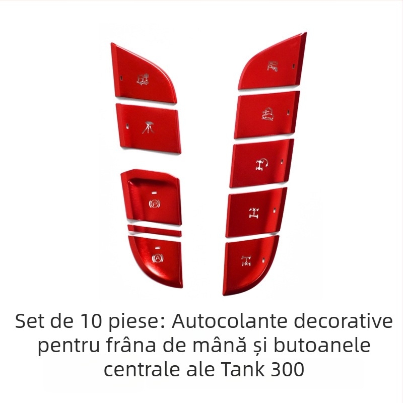 Decorațiune pentru consola centrală din aliaj de aluminiu pentru WEY Tank 300 – buton pornire cu un singur clic, comutator de climatizare și buton frână de mână