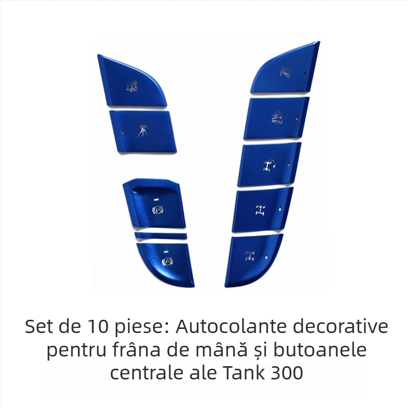 Decorațiune pentru consola centrală din aliaj de aluminiu pentru WEY Tank 300 – buton pornire cu un singur clic, comutator de climatizare și buton frână de mână