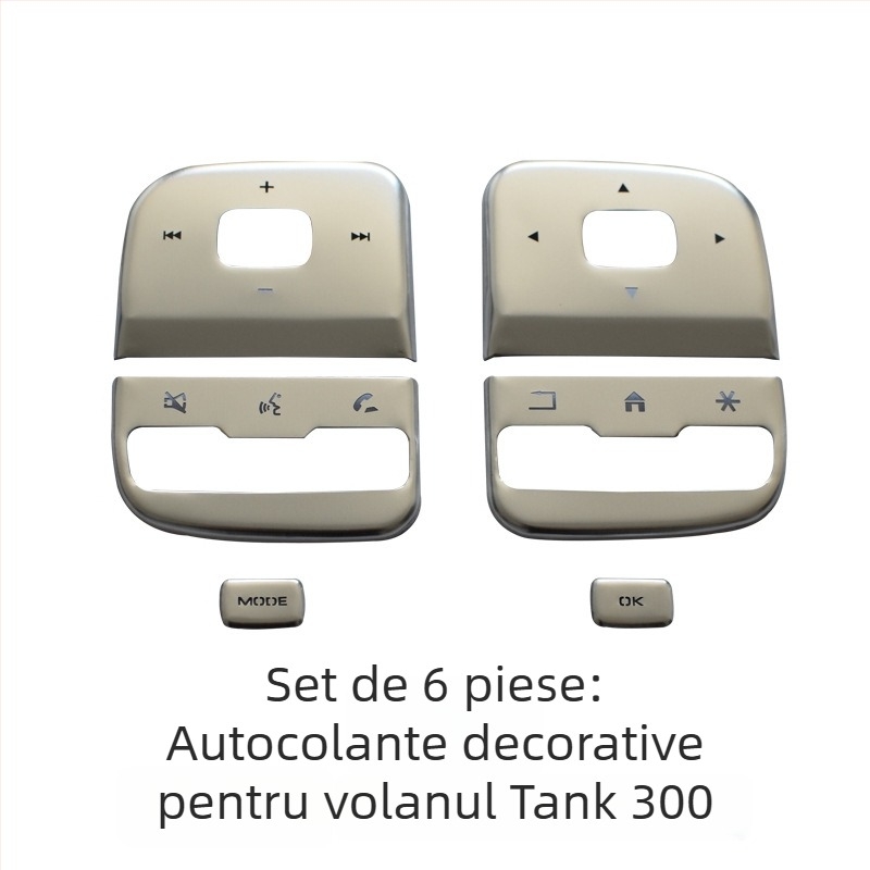 Decorațiune pentru consola centrală din aliaj de aluminiu pentru WEY Tank 300 – buton pornire cu un singur clic, comutator de climatizare și buton frână de mână
