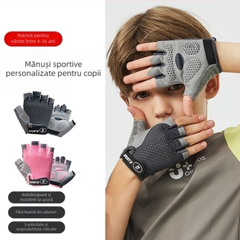 Mănuși pentru copii cu degete parțiale pentru antrenament la bară, subțiri, antiderapante, rezistente la uzură, protecție a palmei, brand Friendly