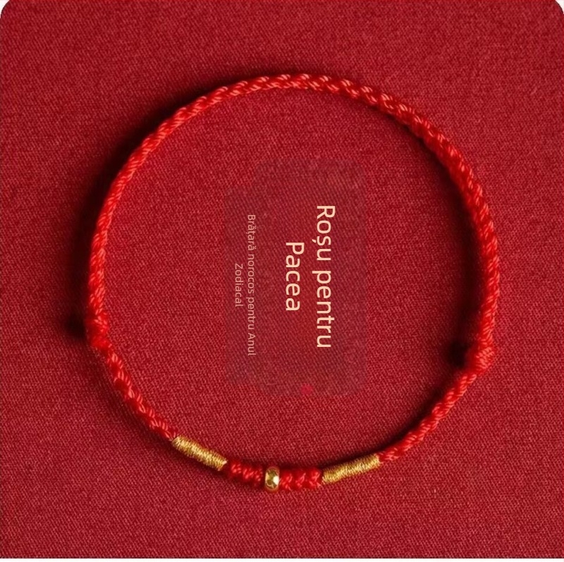 Brățară din șnur împletit, cu inscripții litere și cifre, unisex, realizată printr-o tehnică antică.