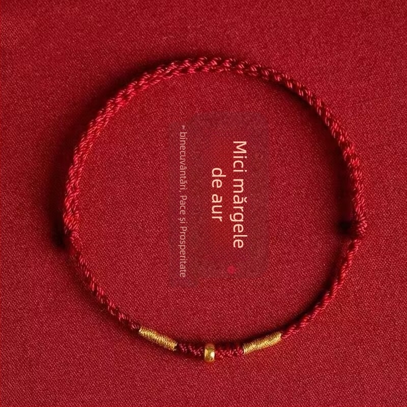 Brățară din șnur împletit, cu inscripții litere și cifre, unisex, realizată printr-o tehnică antică.