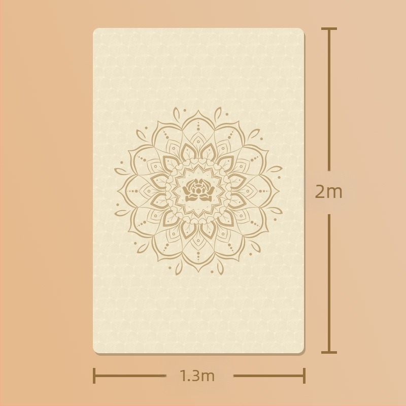 Covoraș de yoga dublu, material TPE, grosime 8 mm, 3,2 kg greutate, anti-derapant și silențios, absorbție la șocuri, imprimeu cu flori