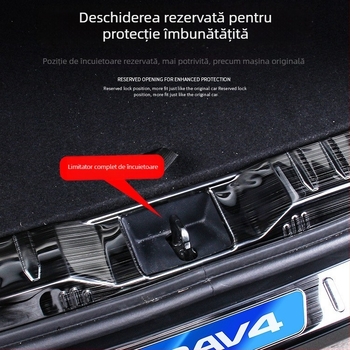Placă de protecție a portbagajului pentru RAV4 2020, oțel inoxidabil, model H207, cu siglă imprimată
