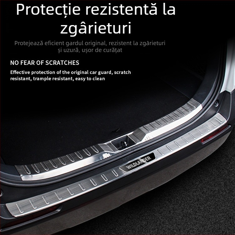 Placă de protecție a portbagajului pentru RAV4 2020, oțel inoxidabil, model H207, cu siglă imprimată