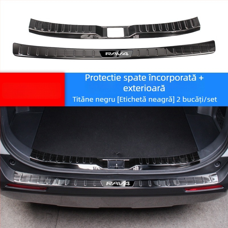 Placă de protecție a portbagajului pentru RAV4 2020, oțel inoxidabil, model H207, cu siglă imprimată