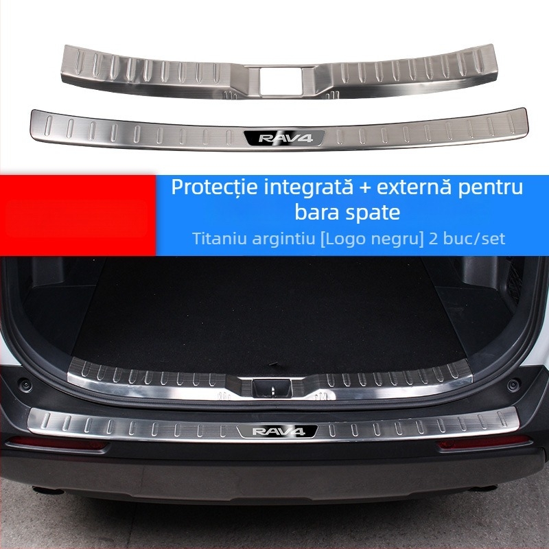 Placă de protecție a portbagajului pentru RAV4 2020, oțel inoxidabil, model H207, cu siglă imprimată