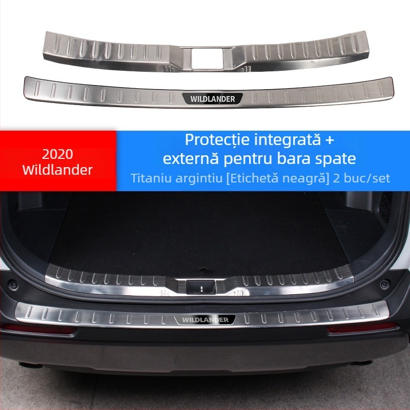 Placă de protecție a portbagajului pentru RAV4 2020, oțel inoxidabil, model H207, cu siglă imprimată
