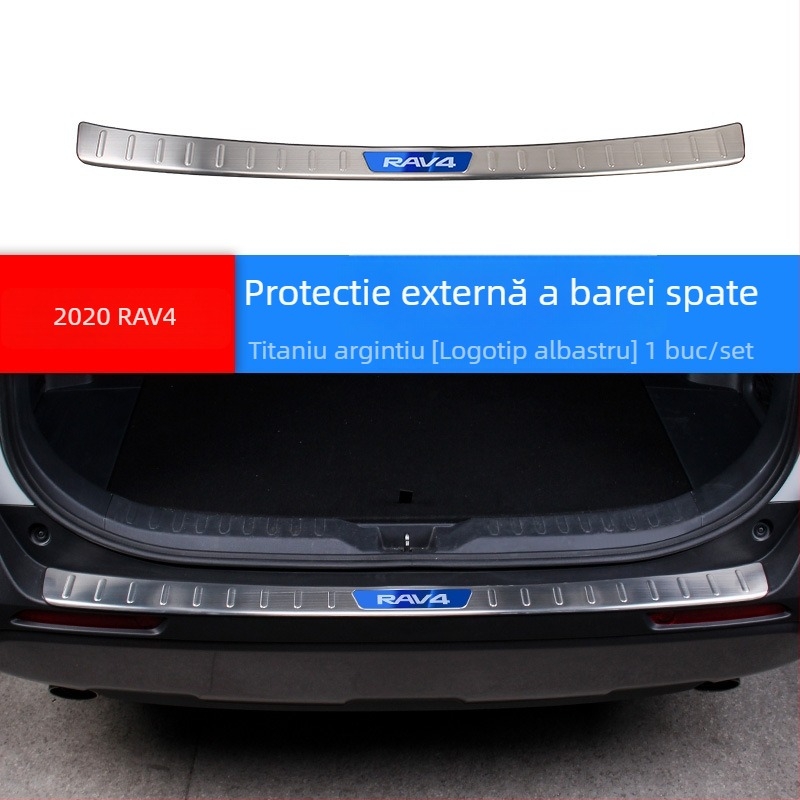 Placă de protecție a portbagajului pentru RAV4 2020, oțel inoxidabil, model H207, cu siglă imprimată