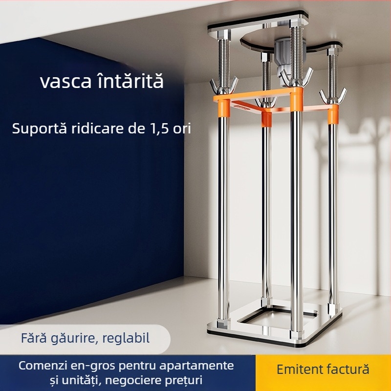 Suport din oțel inoxidabil sub chiuvetă — pentru chiuveta de bucătărie și bazin, stil modern minimalist