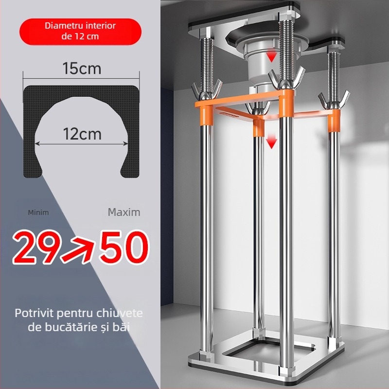 Suport din oțel inoxidabil sub chiuvetă — pentru chiuveta de bucătărie și bazin, stil modern minimalist