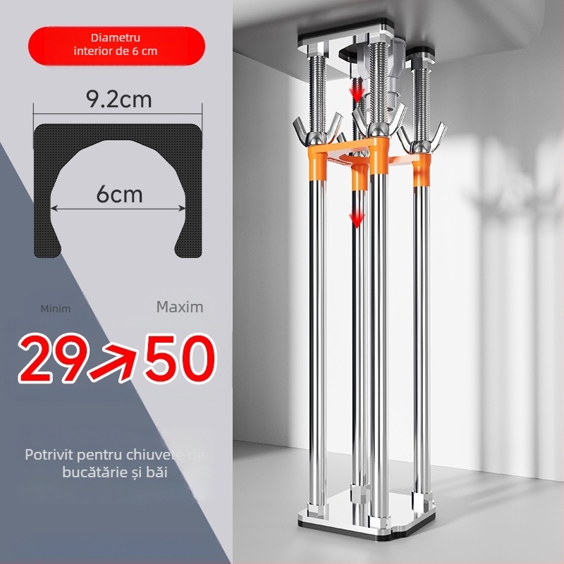 Suport din oțel inoxidabil sub chiuvetă — pentru chiuveta de bucătărie și bazin, stil modern minimalist