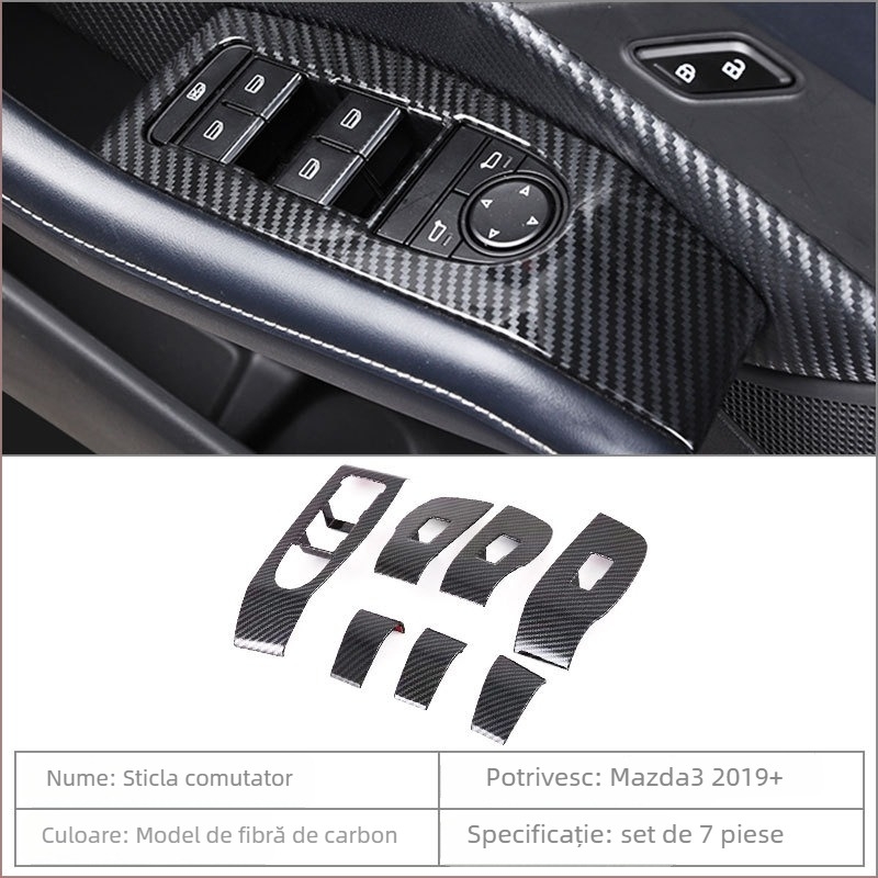 Mazda 3 2019 Interior: Suport pentru cupe în consola centrală, Ramă a schimbătorului, Ramă a ventilației din spate, ABS